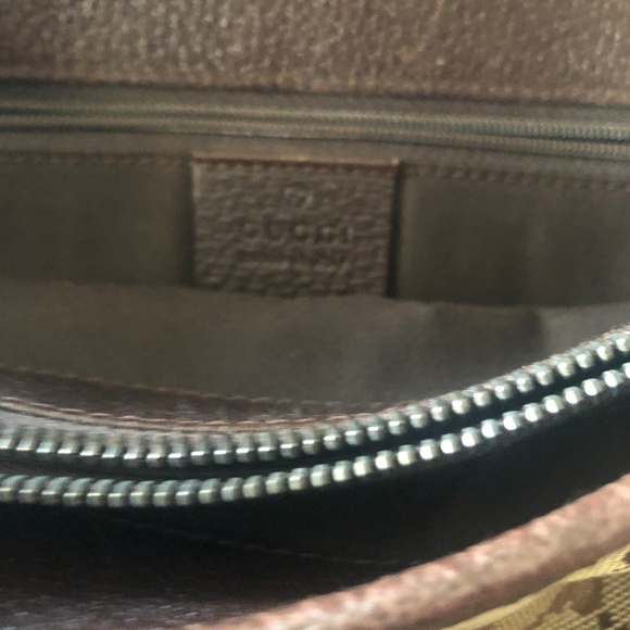 Gucci GG Canvas Leather Tote Bag - Picture 6 of 7